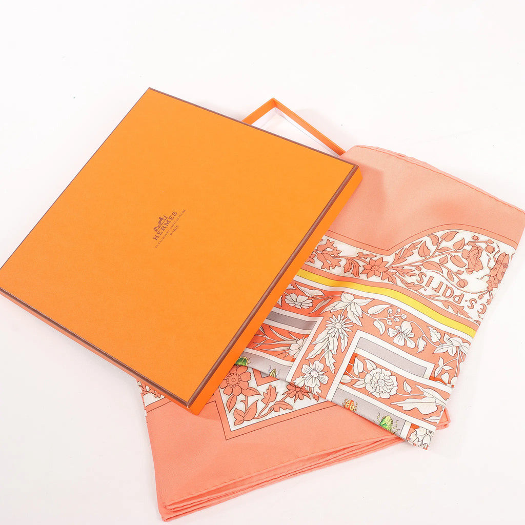Hermès Carré 90 "Joyaux de LETE" Silk handkerchief in Pink