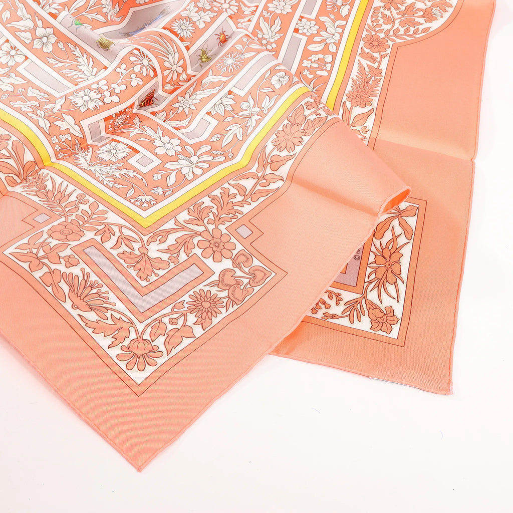 Hermès Carré 90 "Joyaux de LETE" Silk handkerchief in Pink