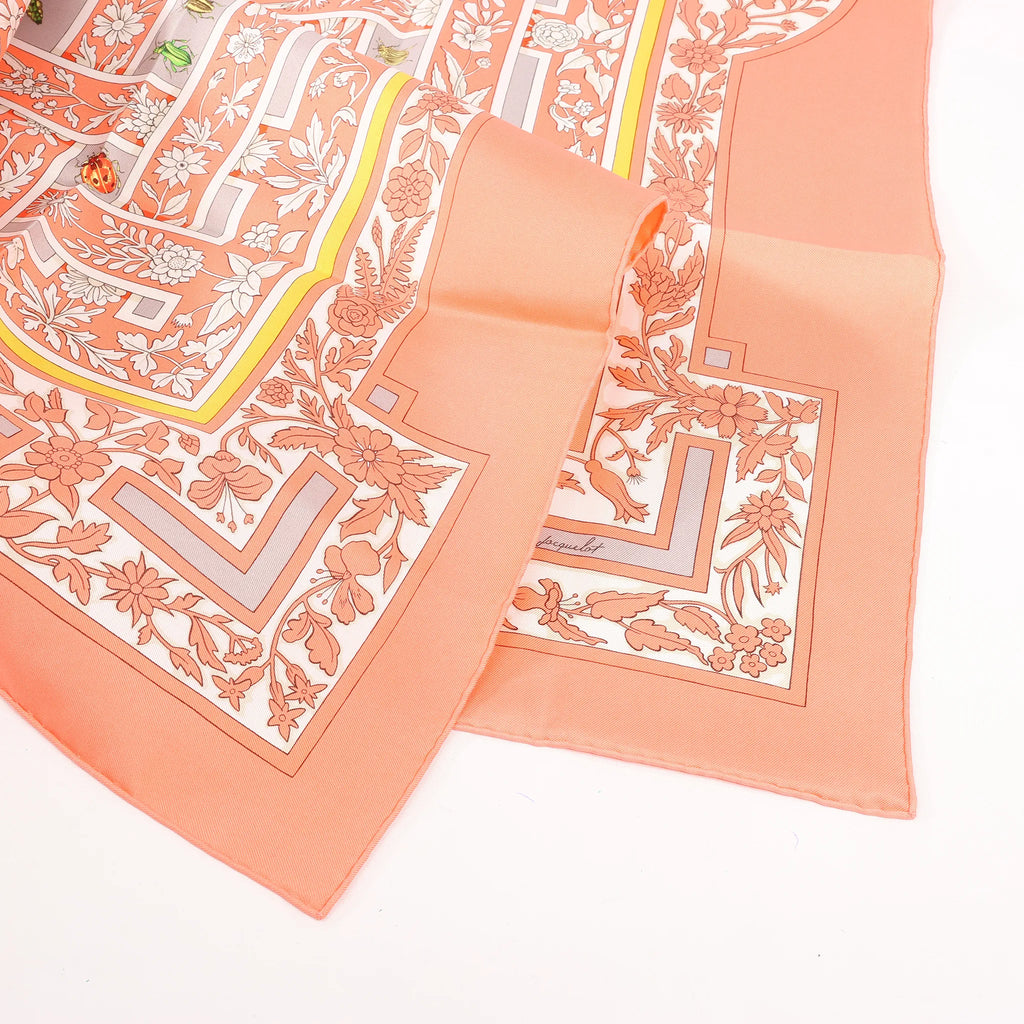 Hermès Carré 90 "Joyaux de LETE" Silk handkerchief in Pink
