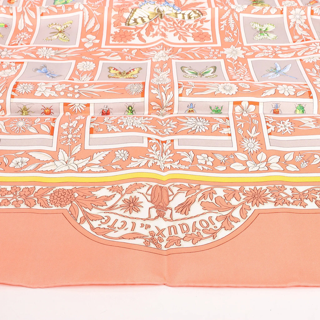 Hermès Carré 90 "Joyaux de LETE" Silk handkerchief in Pink