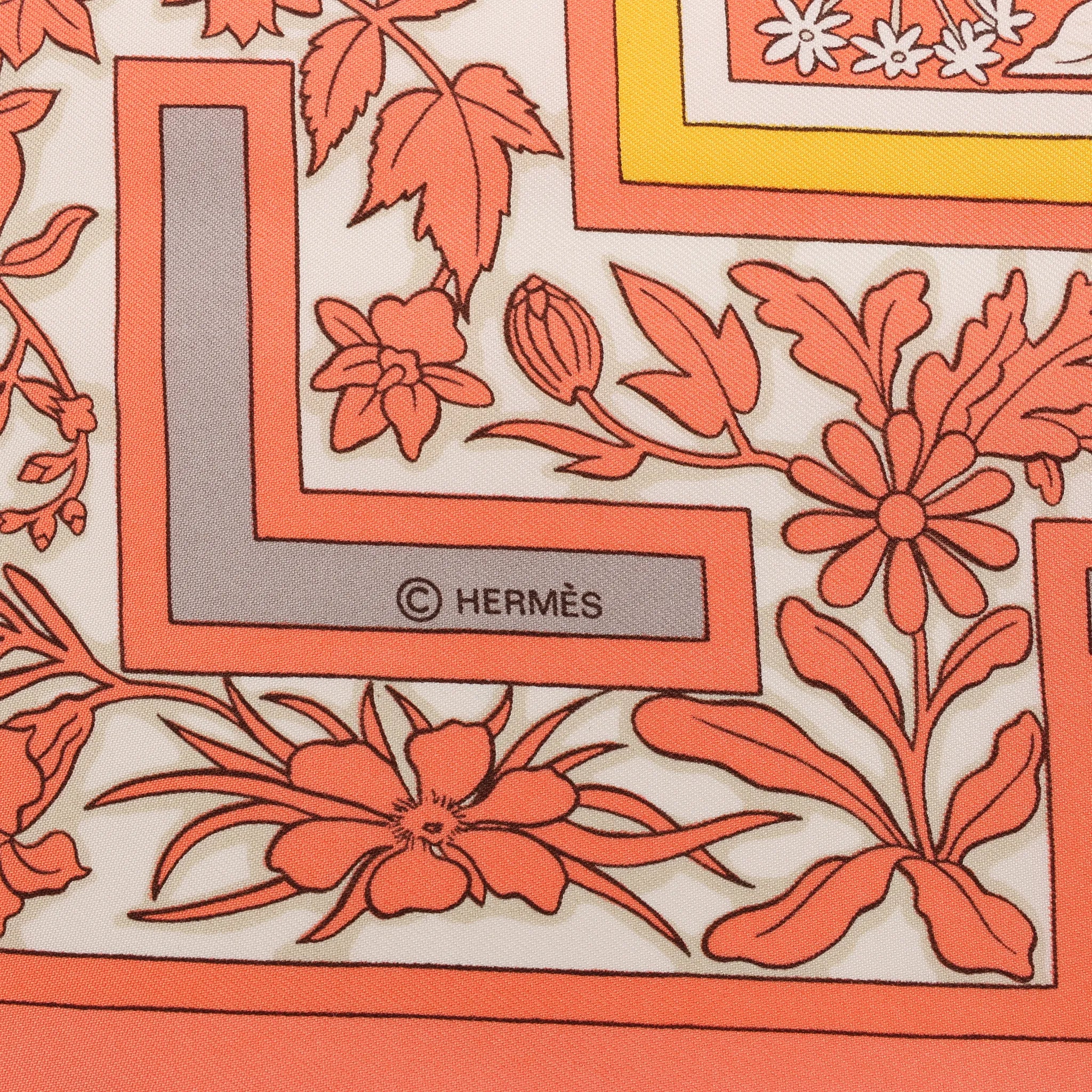 Hermès Carré 90 "Joyaux de LETE" Silk handkerchief in Pink