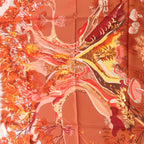 Hermès Carré 90 "Kuggor Tree" Scarf Silk in Red