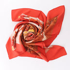 Hermès Carré 90 "Kuggor Tree" Scarf Silk in Red