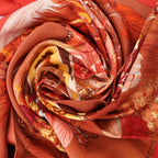 Hermès Carré 90 "Kuggor Tree" Scarf Silk in Red