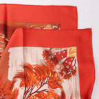 Hermès Carré 90 "Kuggor Tree" Scarf Silk in Red