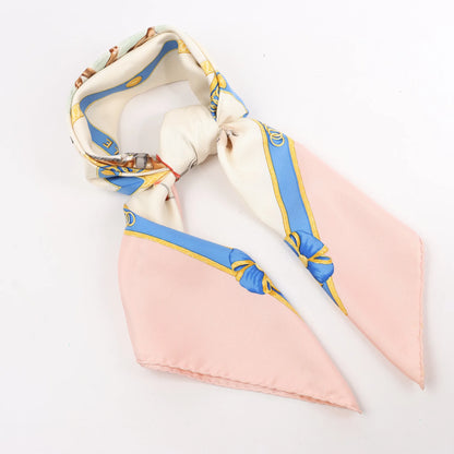 Hermès Carré 90 "Ecole Française d'Equitation" Silk handkerchief in Pink