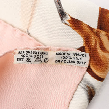 Hermès Carré 90 "Ecole Française d'Equitation" Silk handkerchief in Pink