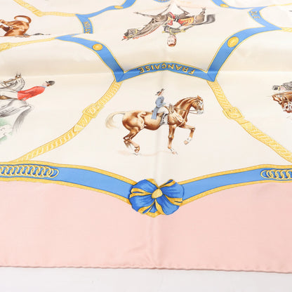 Hermès Carré 90 "Ecole Française d'Equitation" Silk handkerchief in Pink
