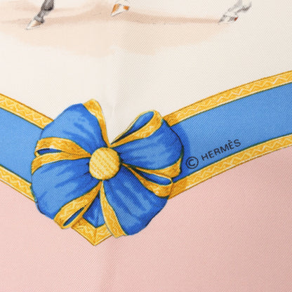 Hermès Carré 90 "Ecole Française d'Equitation" Silk handkerchief in Pink