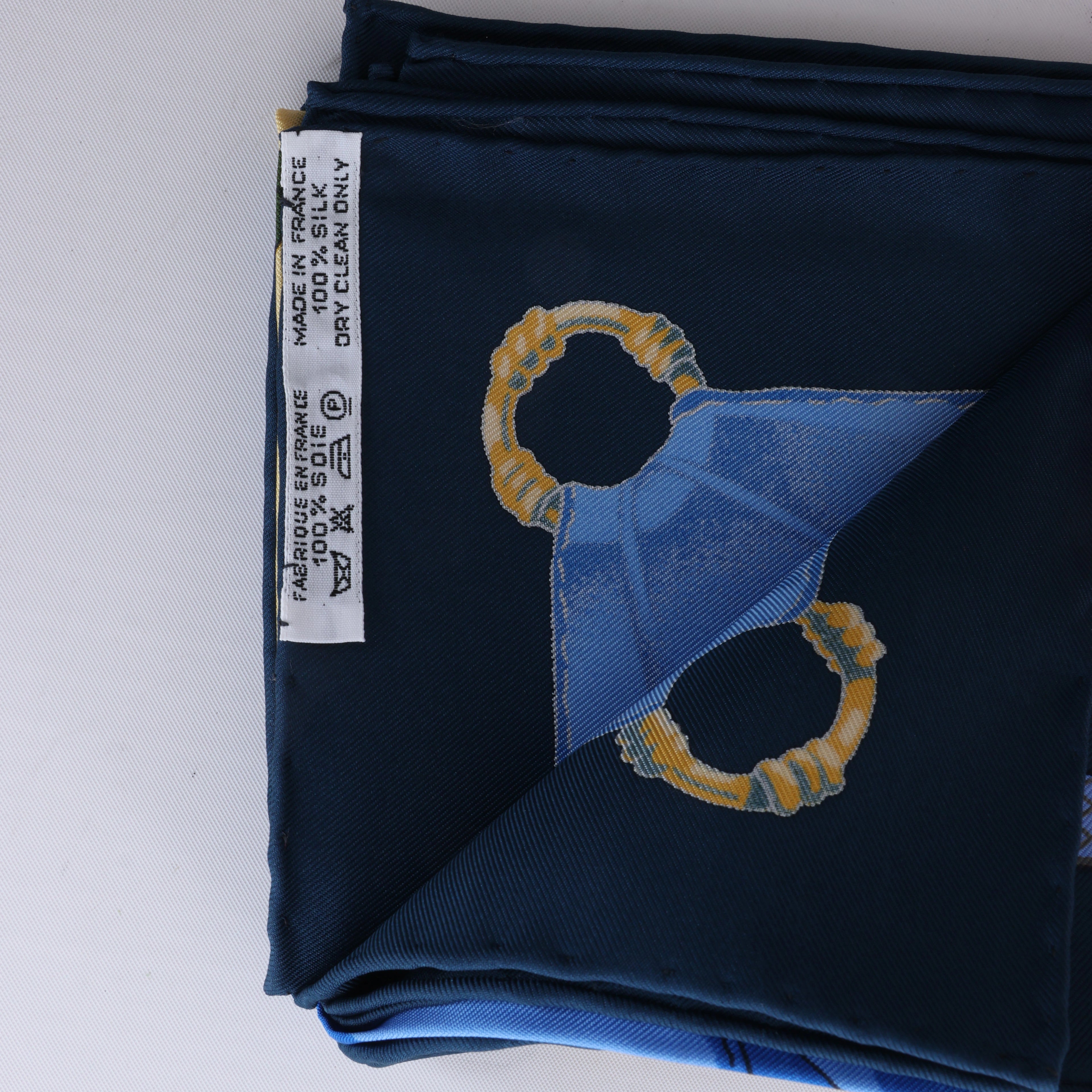 Hermès Carré 90 "Soleil de Soie" Silk handkerchief in Navy Blue