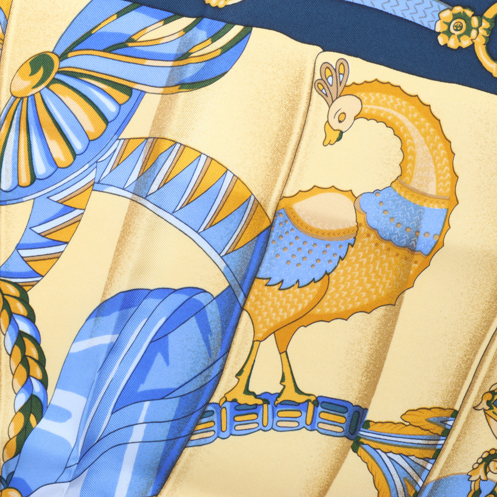 Hermès Carré 90 "Soleil de Soie" Silk handkerchief in Navy Blue