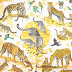 Hermès Carré 90 "tendresse feline" Silk handkerchief in Black x Yellow