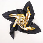 Hermès Carré 90 "tendresse feline" Silk handkerchief in Black x Yellow