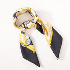 Hermès Carré 90 "tendresse feline" Silk handkerchief in Black x Yellow