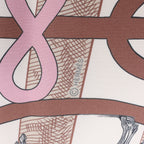 Hermès Carré Double face 90 "Passard D Serpentin" Silk Scarf in Brown x Green