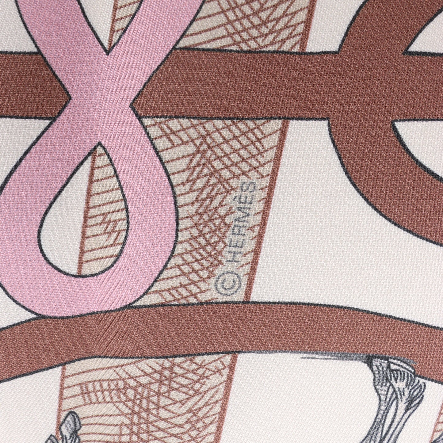 Hermès Carré Double face 90 "Passard D Serpentin" 100% Silk Scarf in Brown x Green