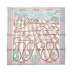 Hermès Carré Double face 90 "Passard D Serpentin" Silk Scarf in Brown x Green