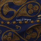 Hermès Carré Geant "ARABESQUES" Cashemere & Silk Scarf in Navy Blue x Red