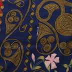 Hermès Carré Geant "ARABESQUES" Cashemere & Silk Scarf in Navy Blue x Red
