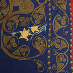 Hermès Carré Geant "ARABESQUES" Cashemere & Silk Scarf in Navy Blue x Red
