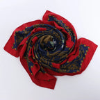 Hermès Carré Geant "ARABESQUES" Cashemere & Silk Scarf in Navy Blue x Red