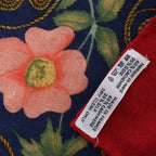Hermès Carré Geant "ARABESQUES" Cashemere & Silk Scarf in Navy Blue x Red
