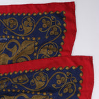 Hermès Carré Geant "ARABESQUES" Cashemere & Silk Scarf in Navy Blue x Red