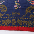 Hermès Carré Geant "ARABESQUES" Cashemere & Silk Scarf in Navy Blue x Red