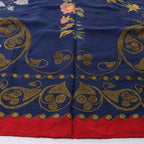 Hermès Carré Geant "ARABESQUES" Cashemere & Silk Scarf in Navy Blue x Red