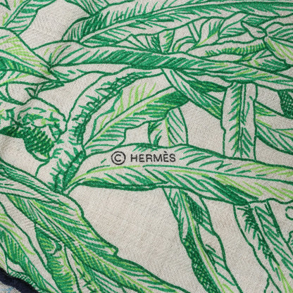 Hermès Carré Geant "BOTANICO DI PALERMO" Cashmere and Silk Scarf in Green