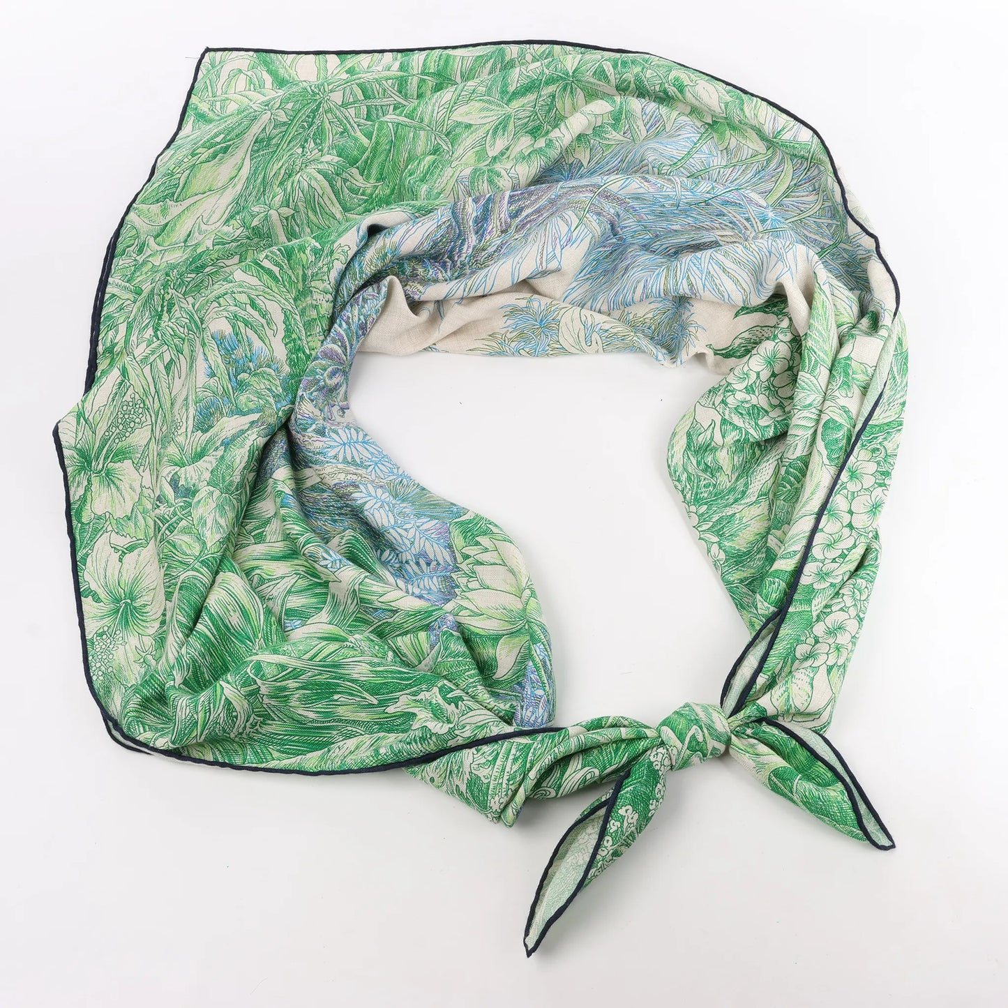 Hermès Carré Geant "BOTANICO DI PALERMO" Cashmere and Silk Scarf in Green