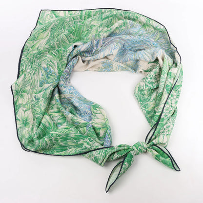 Hermès Carré Geant "BOTANICO DI PALERMO" Cashmere and Silk Scarf in Green