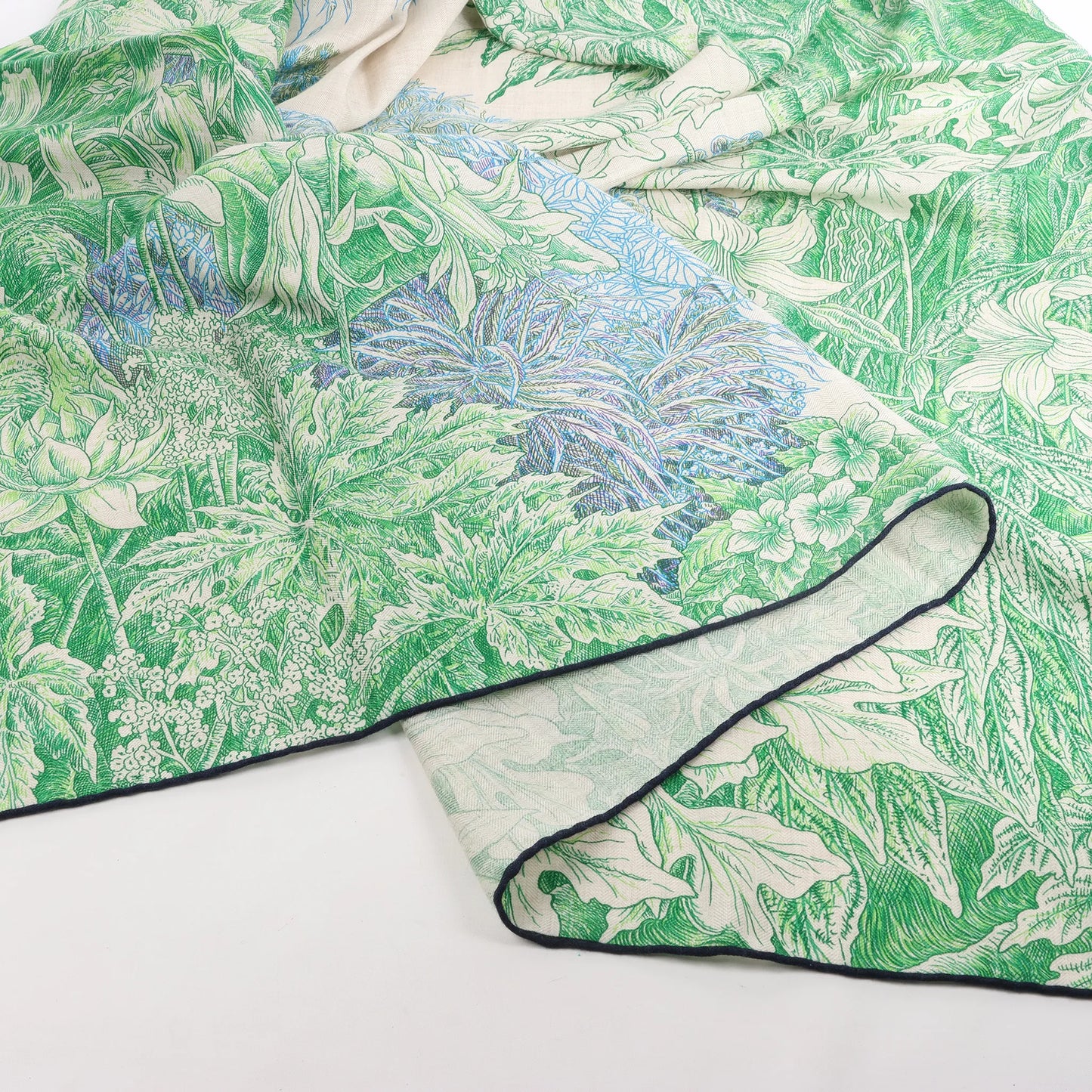 Hermès Carré Geant "BOTANICO DI PALERMO" Cashmere and Silk Scarf in Green