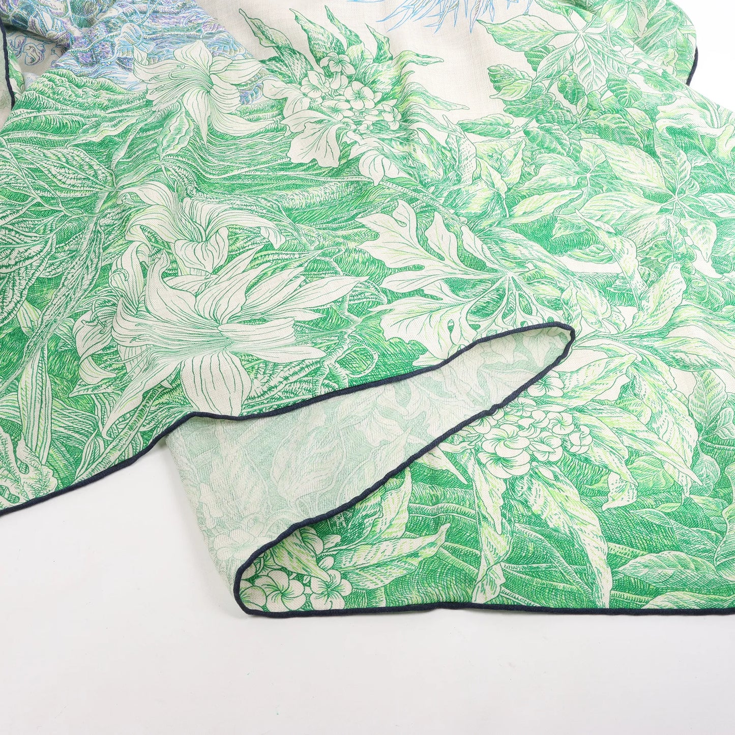 Hermès Carré Geant "BOTANICO DI PALERMO" Cashmere and Silk Scarf in Green