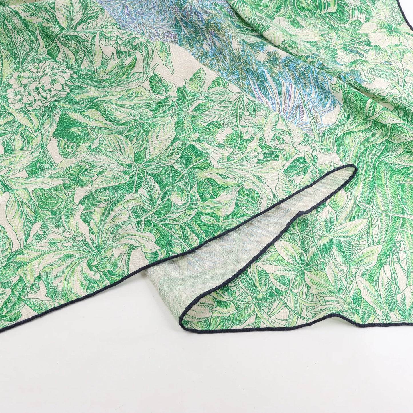 Hermès Carré Geant "BOTANICO DI PALERMO" Cashmere and Silk Scarf in Green