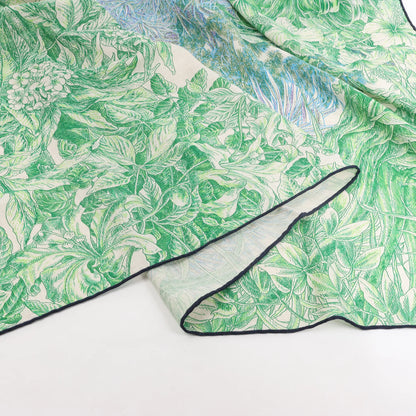 Hermès Carré Geant "BOTANICO DI PALERMO" Cashmere and Silk Scarf in Green