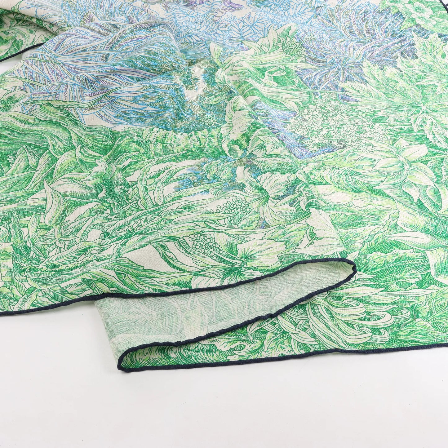 Hermès Carré Geant "BOTANICO DI PALERMO" Cashmere and Silk Scarf in Green