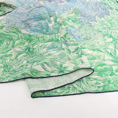 Hermès Carré Geant "BOTANICO DI PALERMO" Cashmere and Silk Scarf in Green