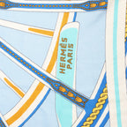 Hermès Carré 140 "Balade en Berline" Cashmere x Silk handkerchief in Blue