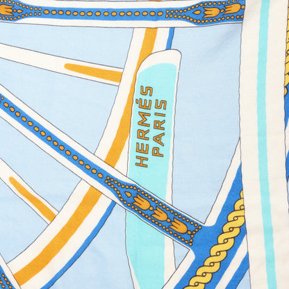 Hermès Carré 140 "Balade en Berline" Cashmere x Silk handkerchief in Blue