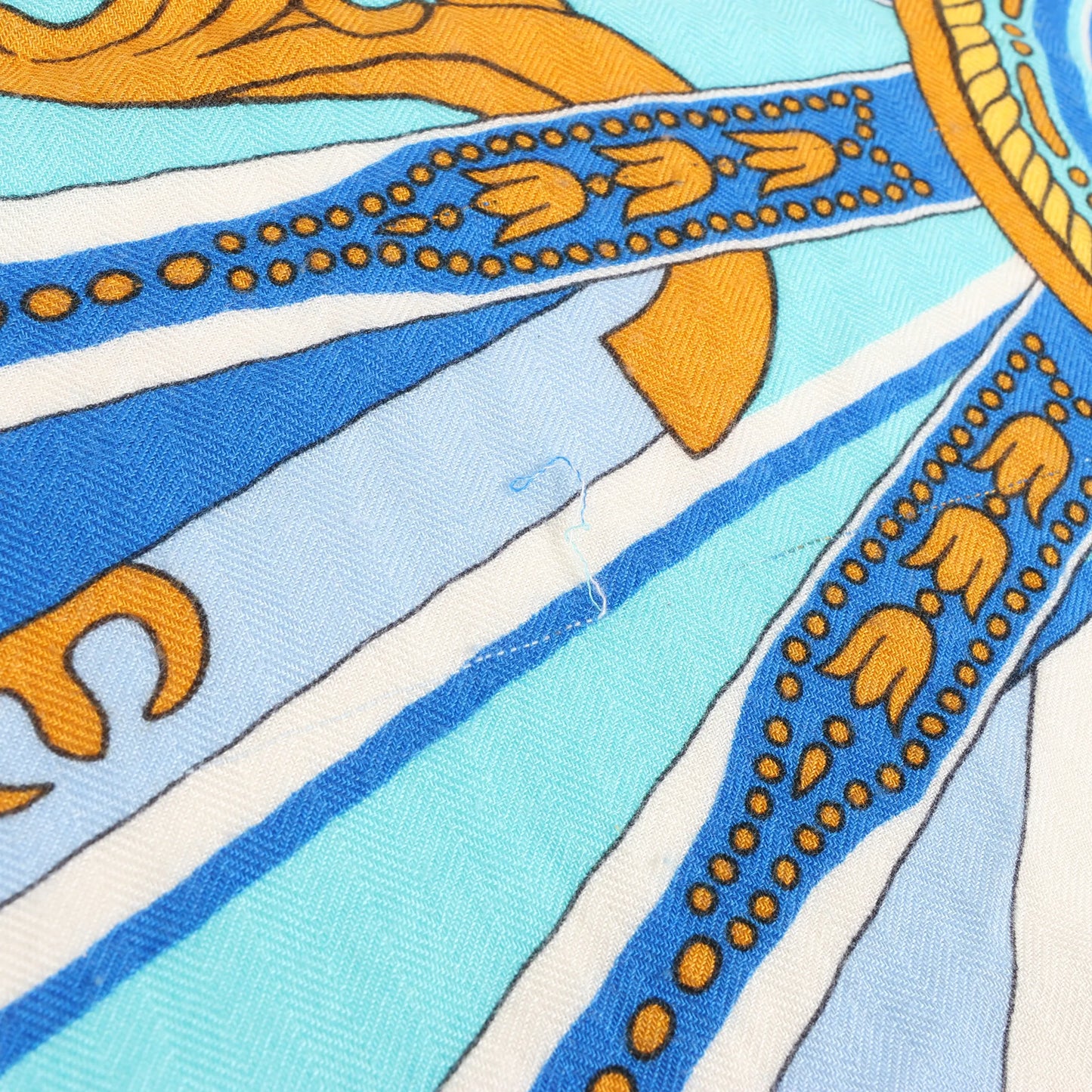 Hermès Carré 140 "Balade en Berline" Cashmere x Silk handkerchief in Blue