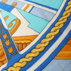 Hermès Carré 140 "Balade en Berline" Cashmere x Silk handkerchief in Blue