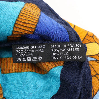 Hermès Carré 140 "Balade en Berline" Cashmere x Silk handkerchief in Blue