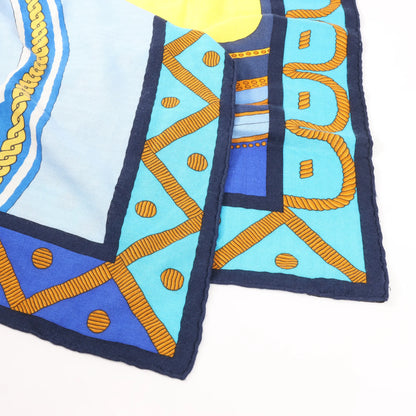 Hermès Carré 140 "Balade en Berline" Cashmere x Silk handkerchief in Blue