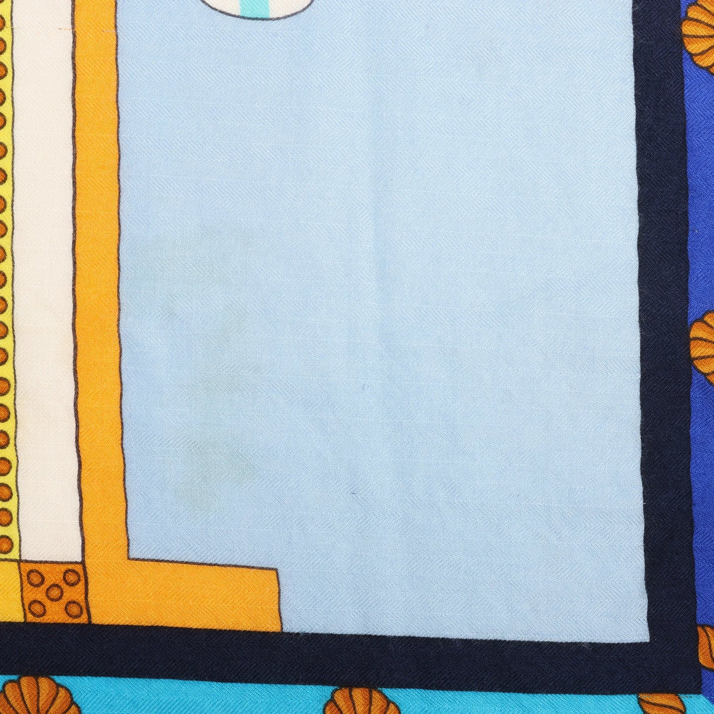 Hermès Carré 140 "Balade en Berline" Cashmere x Silk handkerchief in Blue