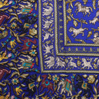 Hermès Carré Géant "CHASSE EN INDE" Cashmere & Silk Scarf in in Navy Blue