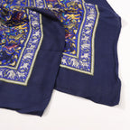 Hermès Carré Géant "CHASSE EN INDE" Cashmere & Silk Scarf in in Navy Blue