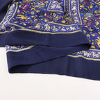 Hermès Carré Géant "CHASSE EN INDE" Cashmere & Silk Scarf in in Navy Blue