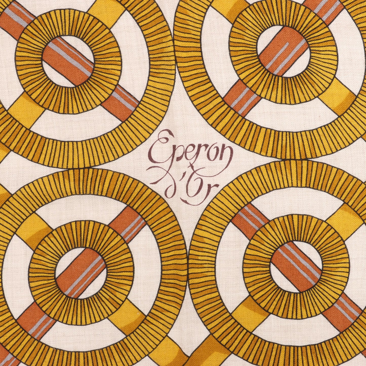 Hermès Carré Géant "Eperon d'or Golden" Cashmere & Silk handkerchief in Blue x Beige