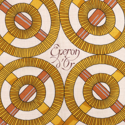Hermès Carré Géant "Eperon d'or Golden" Cashmere & Silk handkerchief in Blue x Beige